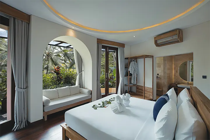 Two Bedroom Rice Terrace Pool Villa with Jacuzzi and Living Room